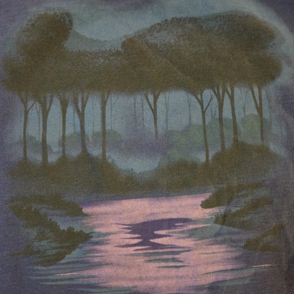 Vintage 90s Disney Store Pocahontas T-Shirt Embroidered Double Sided Blue XXL - Picture 4 of 6